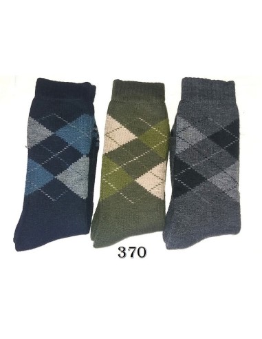 Mingo-r pack 3 pares calcetines hombre invierno rizo rombos orlon 370