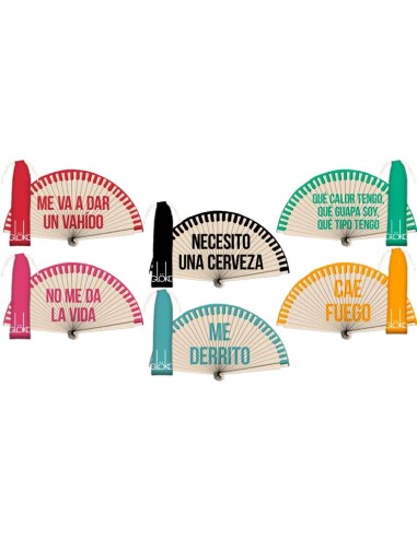 Gloko lote 12 abanicos con funda "frases" G248047