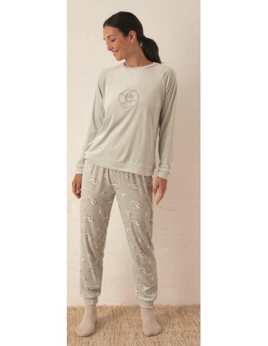 Promise pijama mujer 2 piezas terciopelo elastico N18462