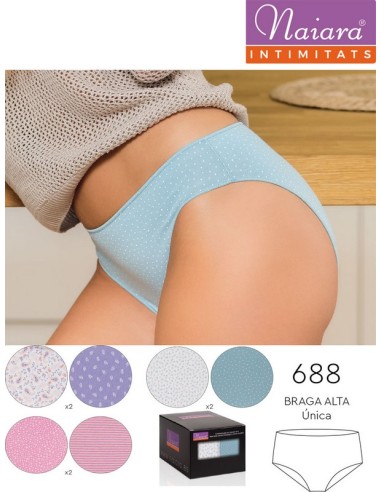 Naiara pack de 2 bragas alta  de mujer estampada 688